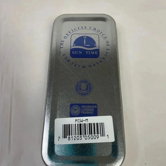 Sun Time Michigan Wolverines NCAA Watch Musical Series Gold Tone Blue Band - Picture 6 of 6